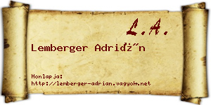 Lemberger Adrián névjegykártya